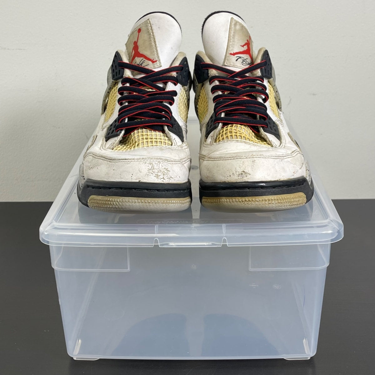 Jordan 4 Retro White Cement (2016) 8 (Heavily Worn Pre-Owned)JordanWhite/Fire Red-Black-Tech Grey - Image 2