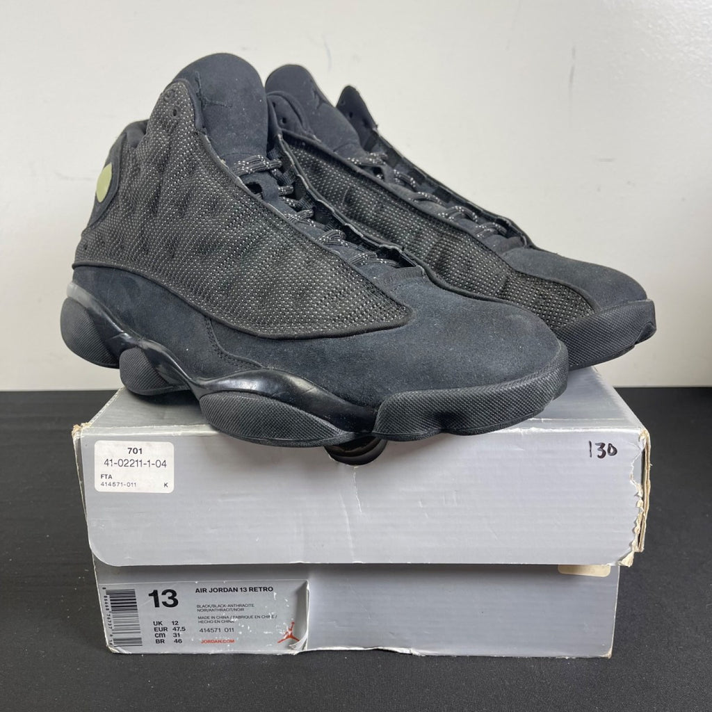 Jordan 13 Retro Black Cat 13 (Moderately Worn Pre-Owned)JordanBlack/Anthracite-Black - Image 1