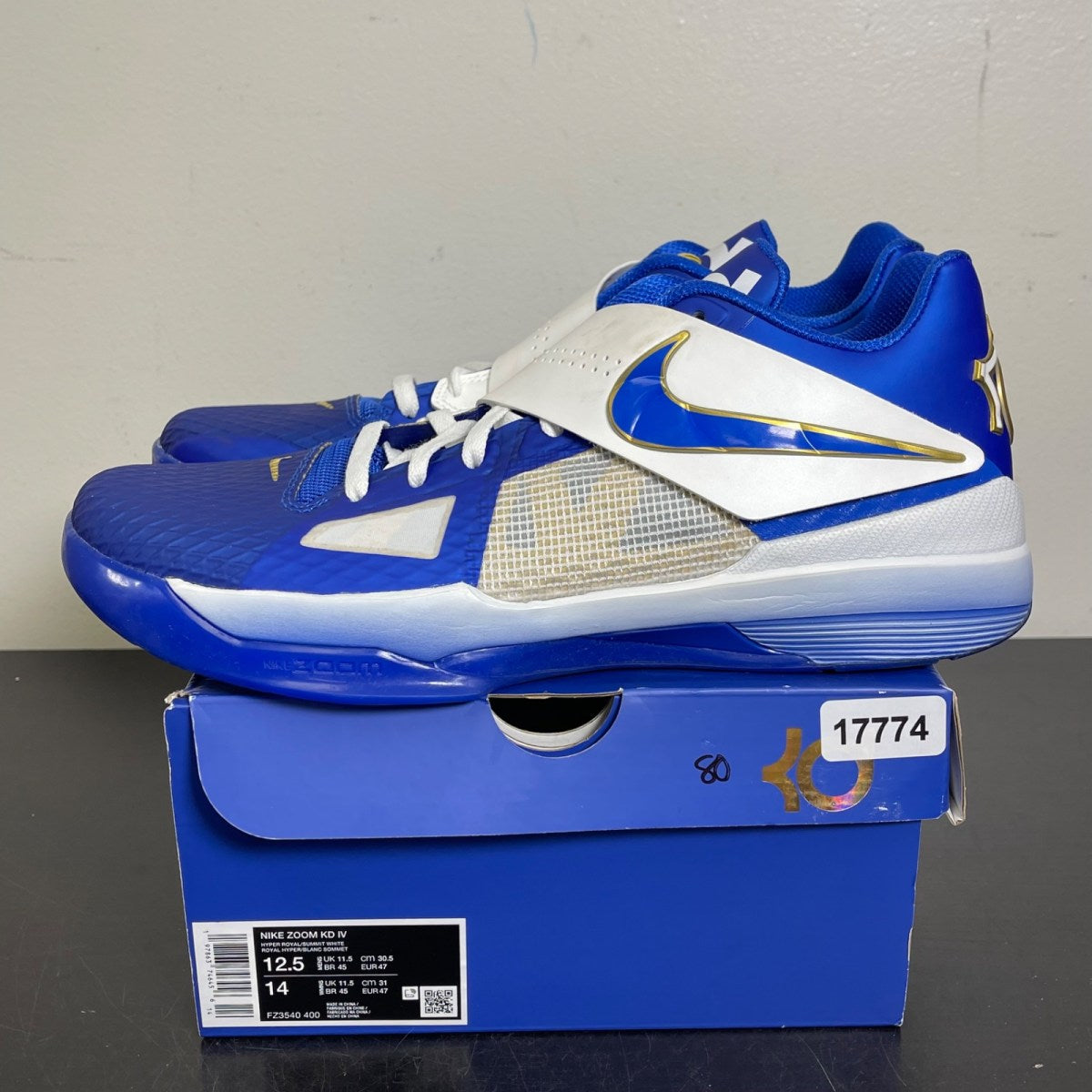 Nike KD 4 MVP 12.5 (VNDS Pre-Owned)NikeHyper Royal/Summit White/Metallic Gold - Image 3