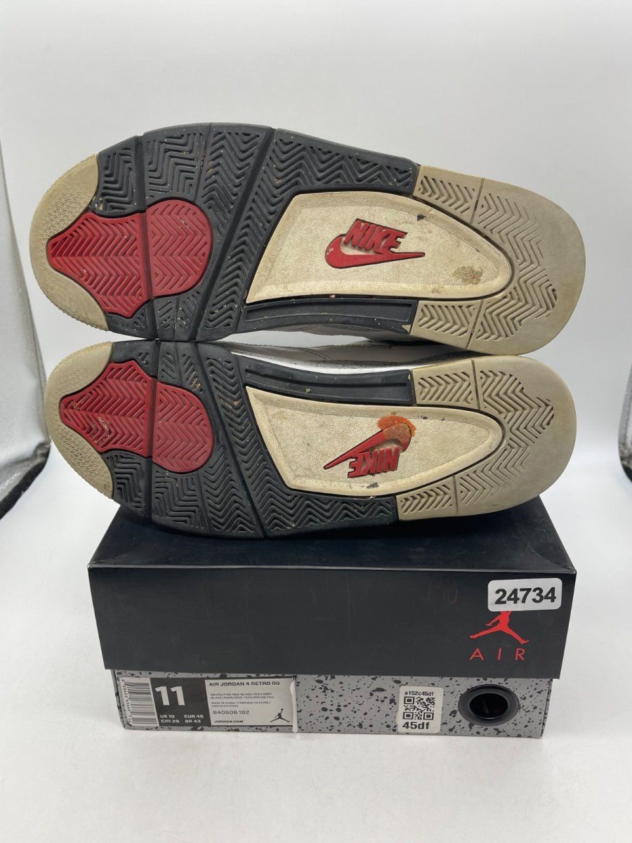 Jordan 4 Retro White Cement (2016) 11 (Moderately Worn Pre-Owned)JordanWhite/Fire Red-Black-Tech Grey - Image 7