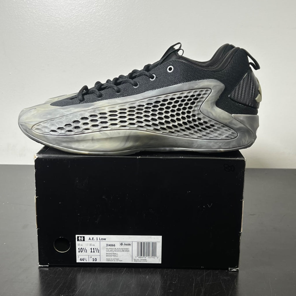 adidas AE 1 Low Ascent Pack MX Grey 10.5 (Lightly Worn Pre-Owned)adidasSilver Pebble/Core Black/Wonder Beige - Image 3