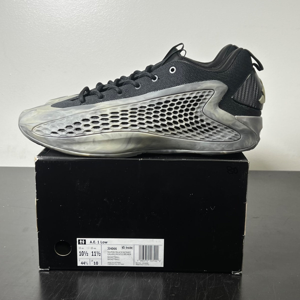 adidas AE 1 Low Ascent Pack MX Grey 10.5 (Lightly Worn Pre-Owned)adidasSilver Pebble/Core Black/Wonder Beige - Image 3