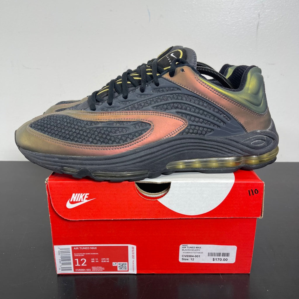 Nike Air Tuned Max Celery 12 (Moderately Worn Pre-Owned)NikeDark Charcoal/Celery-Saturn Red - Image 3