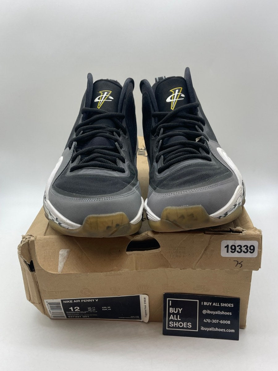 Nike Air Penny 5 'Black Grey Tour Yellow' 12 (Moderately Worn Pre-Owned) - Image 2