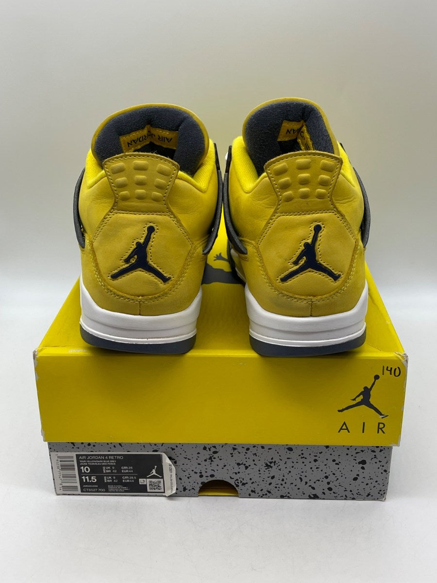 Jordan 4 Retro Lightning (2021) 10 (Moderately Worn Pre-Owned)JordanTour Yellow/White-Dark Blue Grey - Image 3