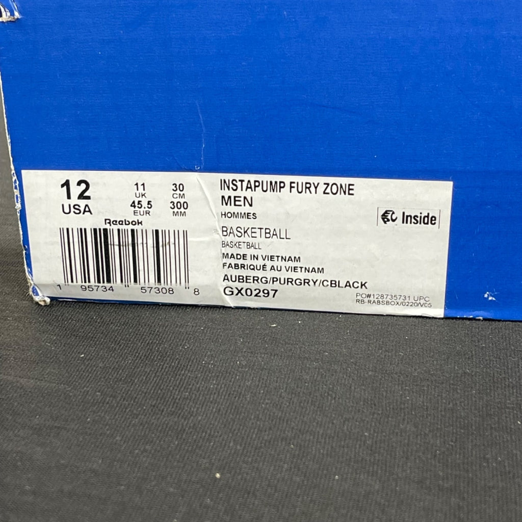 Reebok Instapump Fury Zone Aubergine 12 (Moderately Worn Pre-Owned)ReebokAubergine/Pure Grey 1/Core Black - Image 7