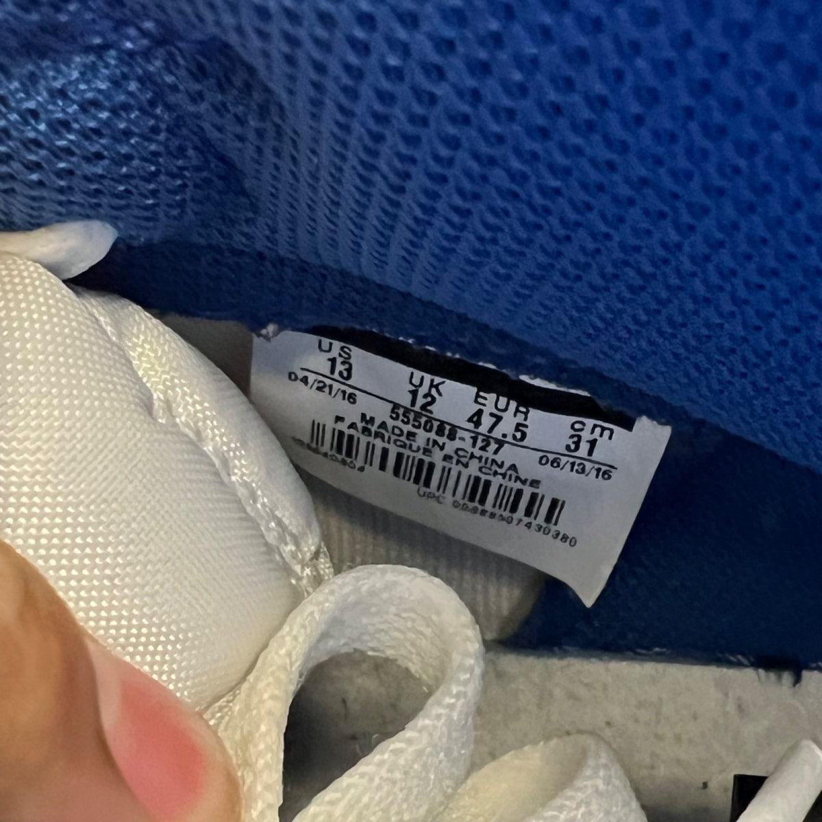 Jordan 1 Retro Storm Blue 13 (Lightly Worn Pre-Owned)JordanBlue/White-Storm Blue - Image 7