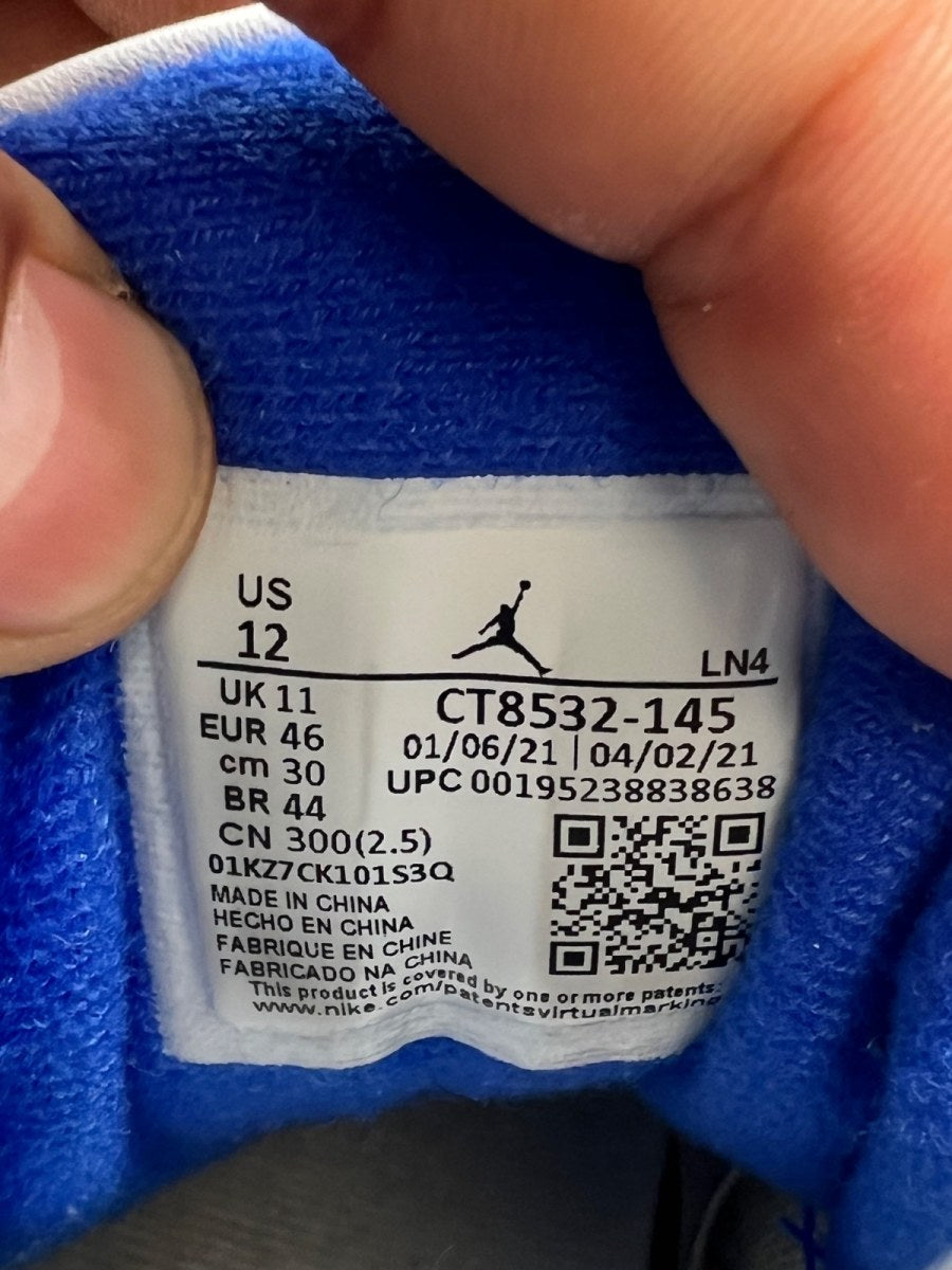 Jordan 3 Retro Racer Blue 12 (Moderately Worn Pre-Owned)JordanWhite/Black-Cement Grey-Racer Blue - Image 9