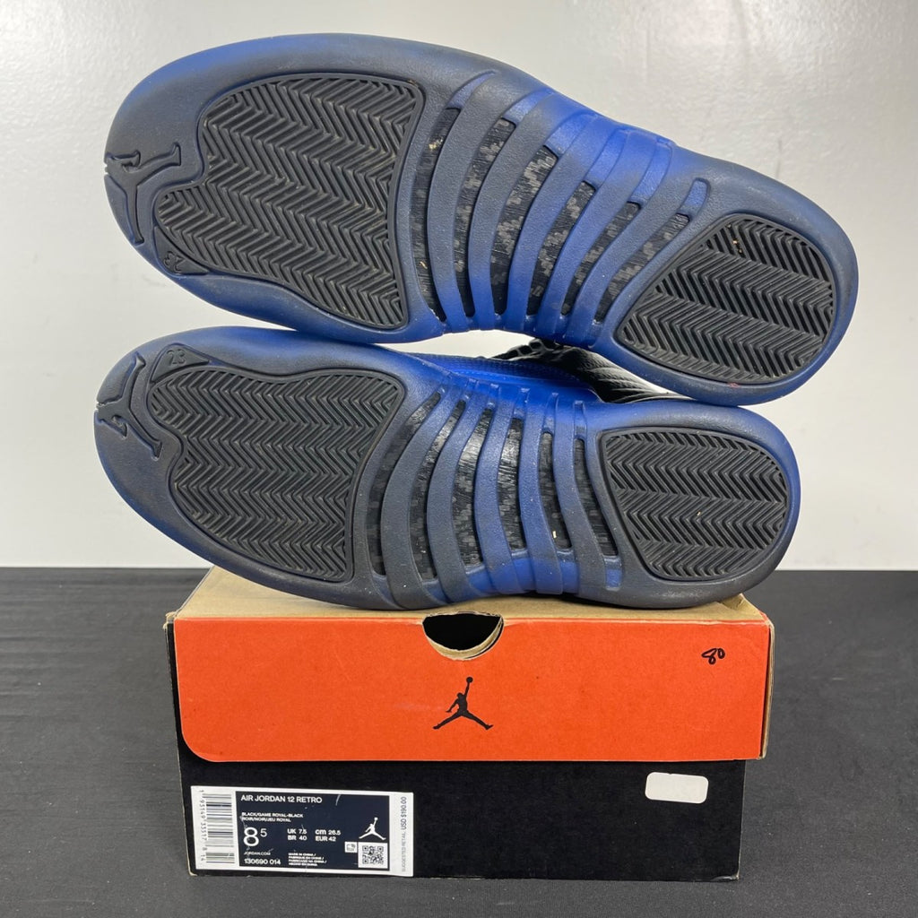 Jordan 12 Retro Black Game Royal 8.5 (Moderately Worn Pre-Owned)JordanBlack/Game Royal-Black - Image 5