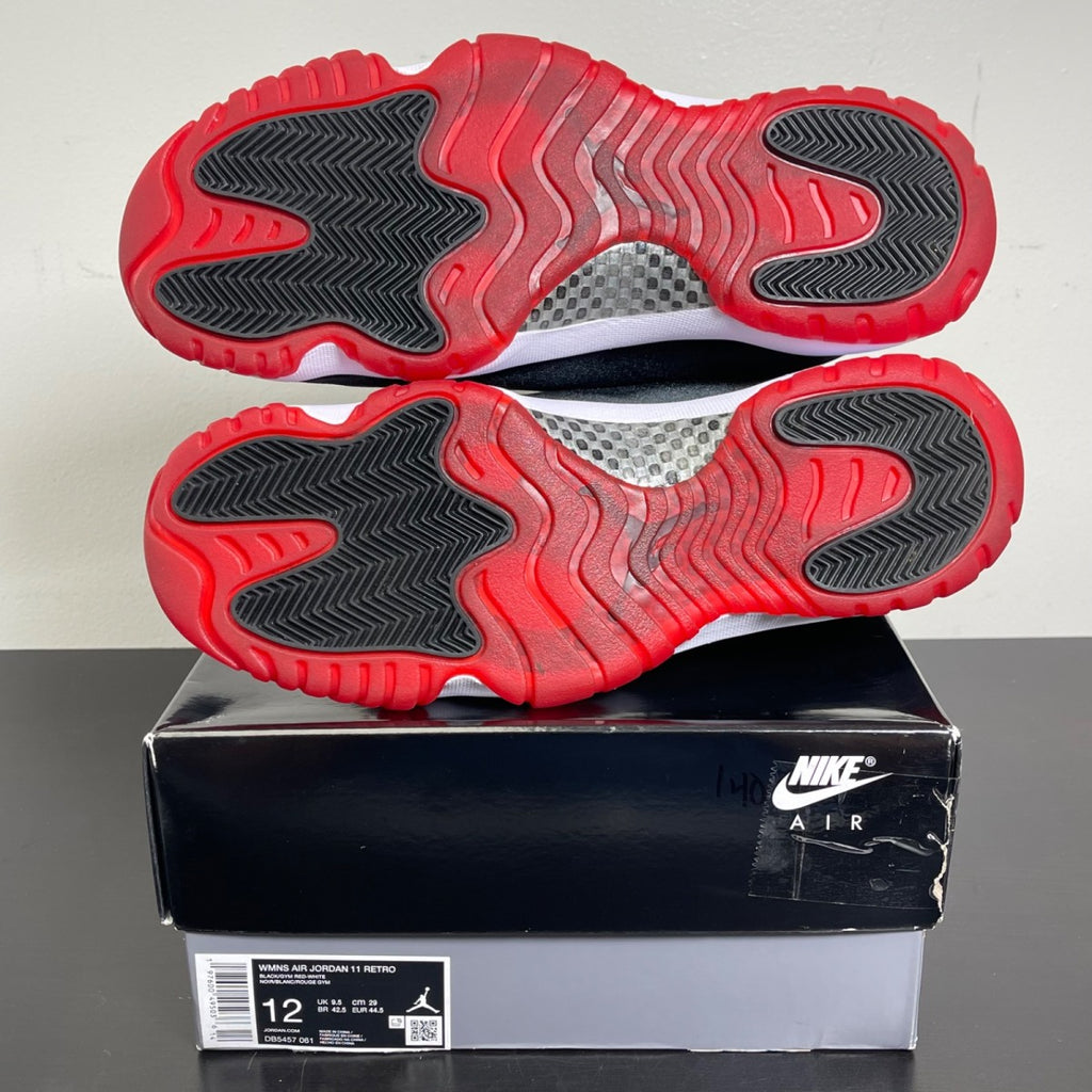 Jordan 11 Retro Bred Velvet (Women's) 12W (Lightly Worn Pre-Owned)JordanBlack/Gym Red/White - Image 5