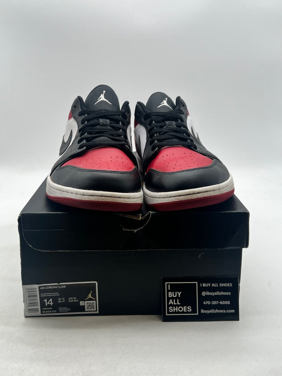 Jordan 1 Low Bred Toe 14 (Lightly Worn Pre-Owned) - Image 2