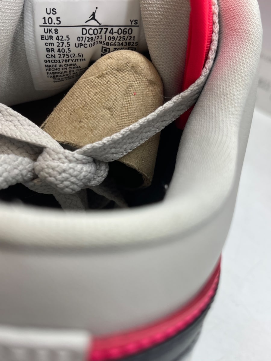 Jordan 1 Retro Low Light Iron Ore Siren Red (Women's) 10.5W (Moderately Worn Pre-Owned) - Image 8
