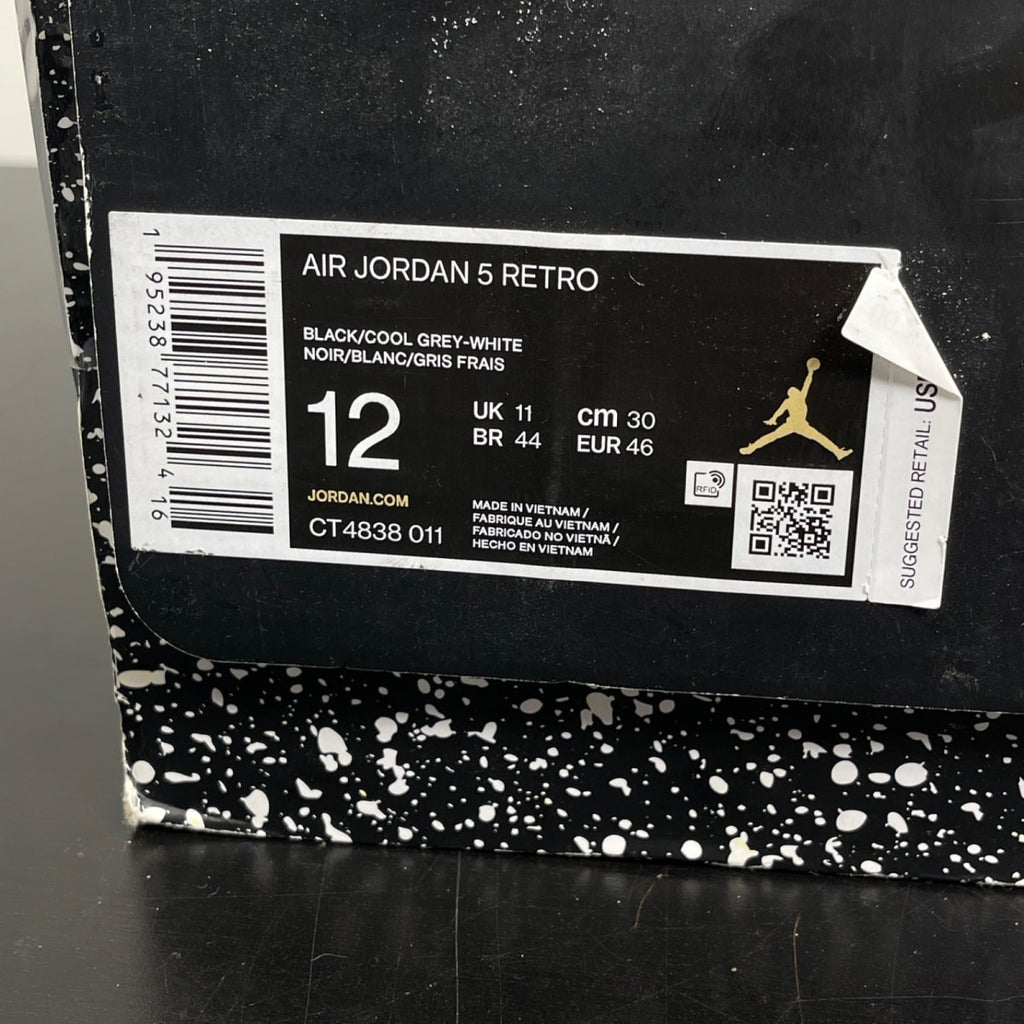 Jordan 5 Retro Moonlight (2021) 12 (Moderately Worn Pre-Owned)JordanBlack/Cool Grey-White - Image 7