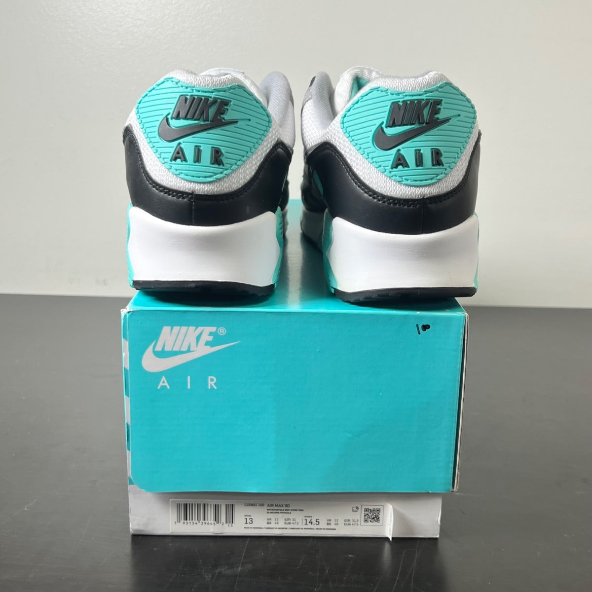 Nike Air Max 90 Recraft Turquoise 13 (Lightly Worn Pre-Owned)NikeWhite/Particle Grey-Black-Turquoise - Image 4