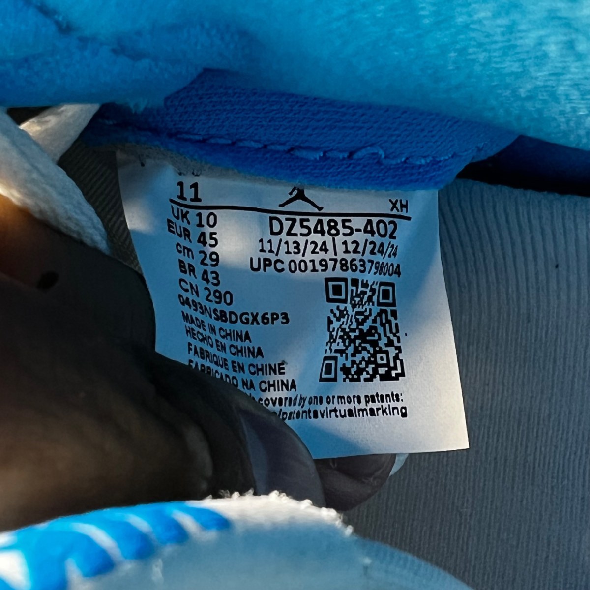 Jordan 1 Retro High OG UNC Reimagined 11 (New Pre-Owned)JordanDark Powder Blue/Dark Powder Blue-Sail - Image 4