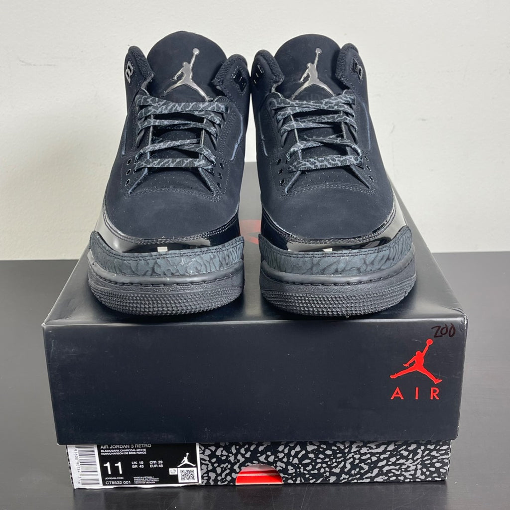 Jordan 3 Retro Black Cat (2025) 11 (Moderately Worn Pre-Owned)JordanBlack/Dark Charcoal/Black - Image 2