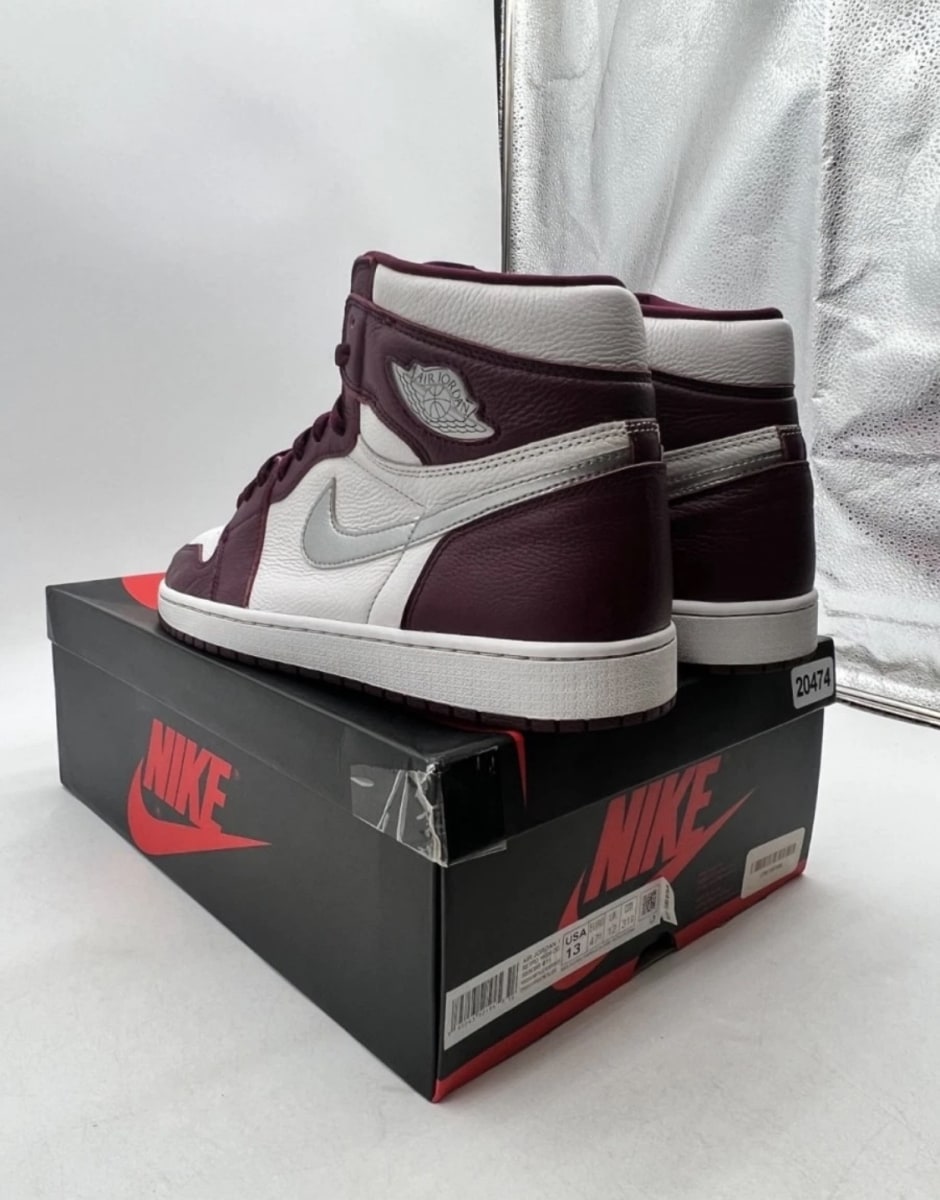 Jordan 1 Retro High OG Bordeaux 13 (Lightly Worn Pre-Owned)JordanBordeaux/White-Metallic Silver - Image 6