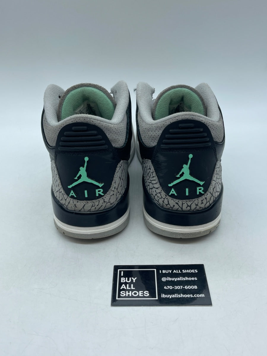 Jordan 3 Retro Green Glow 10 (Heavily Worn Pre-Owned) - Image 3