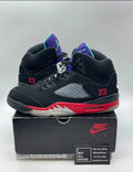 Jordan 5 Retro Top 3 10 (Lightly Worn Pre-Owned)JordanBlack/Fire Red-Grape Ice-New Emerald - Image 1