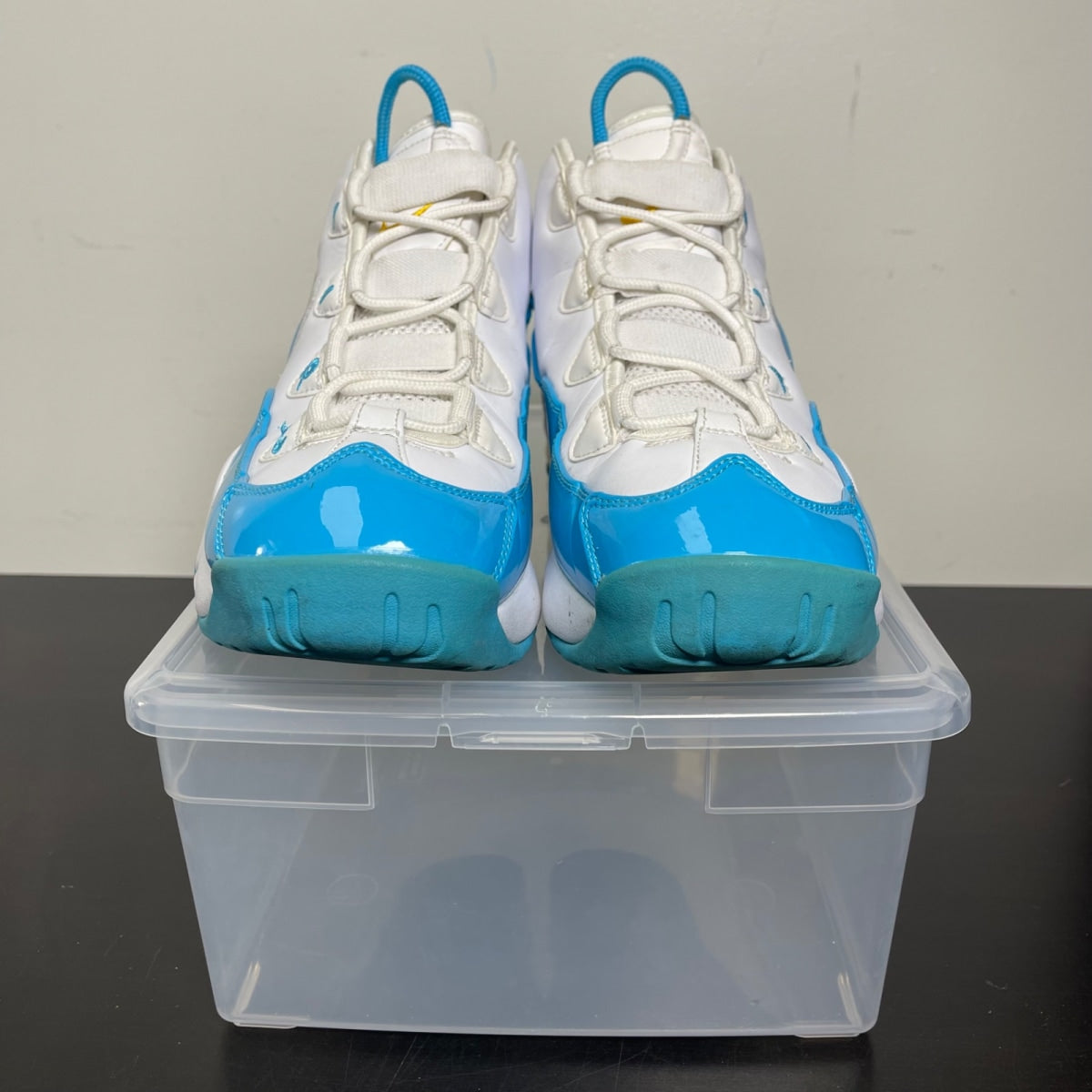 Nike Air Max Uptempo 95 Blue Fury 10.5 (Moderately Worn Pre-Owned)NikeWhite/Blue Fury-Canyon Gold - Image 2