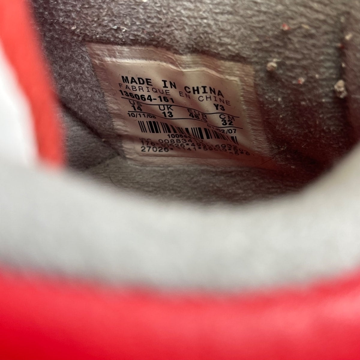 Jordan 3 Retro Fire Red (2007) 14 (Moderately Worn Pre-Owned)JordanWhite/Fire Red-Cement Grey - Image 6
