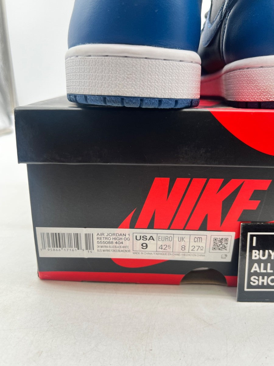 Jordan 1 Retro High OG Dark Marina Blue 9 (Lightly Worn Pre-Owned) - Image 4