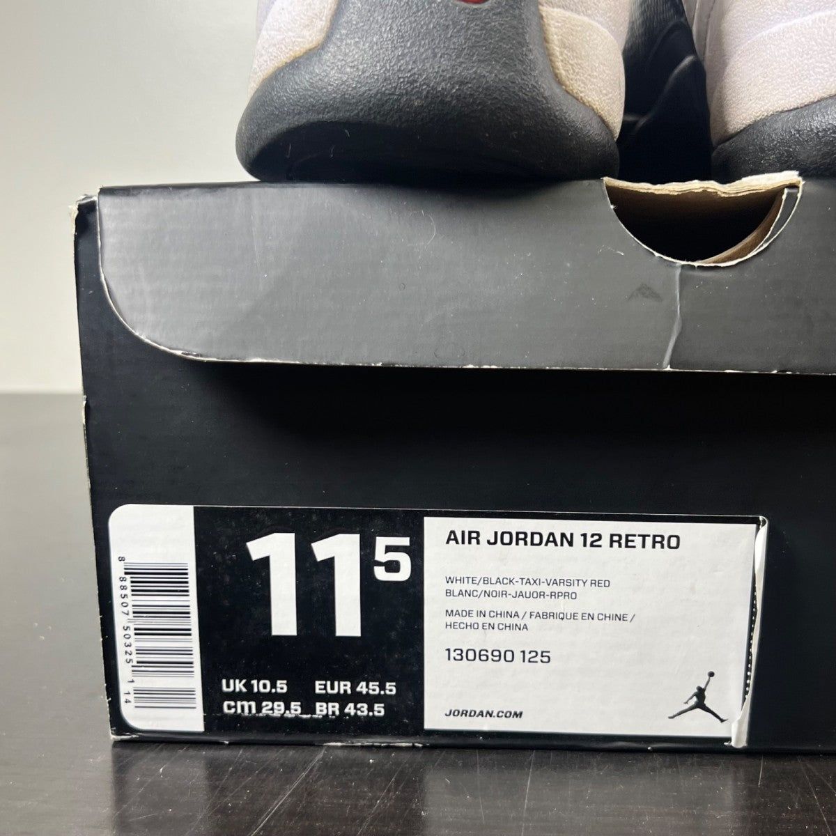 Jordan 12 Retro Taxi (2013) 11.5 (Heavily Worn Pre-Owned)JordanWhite/Black-Taxi - Image 5