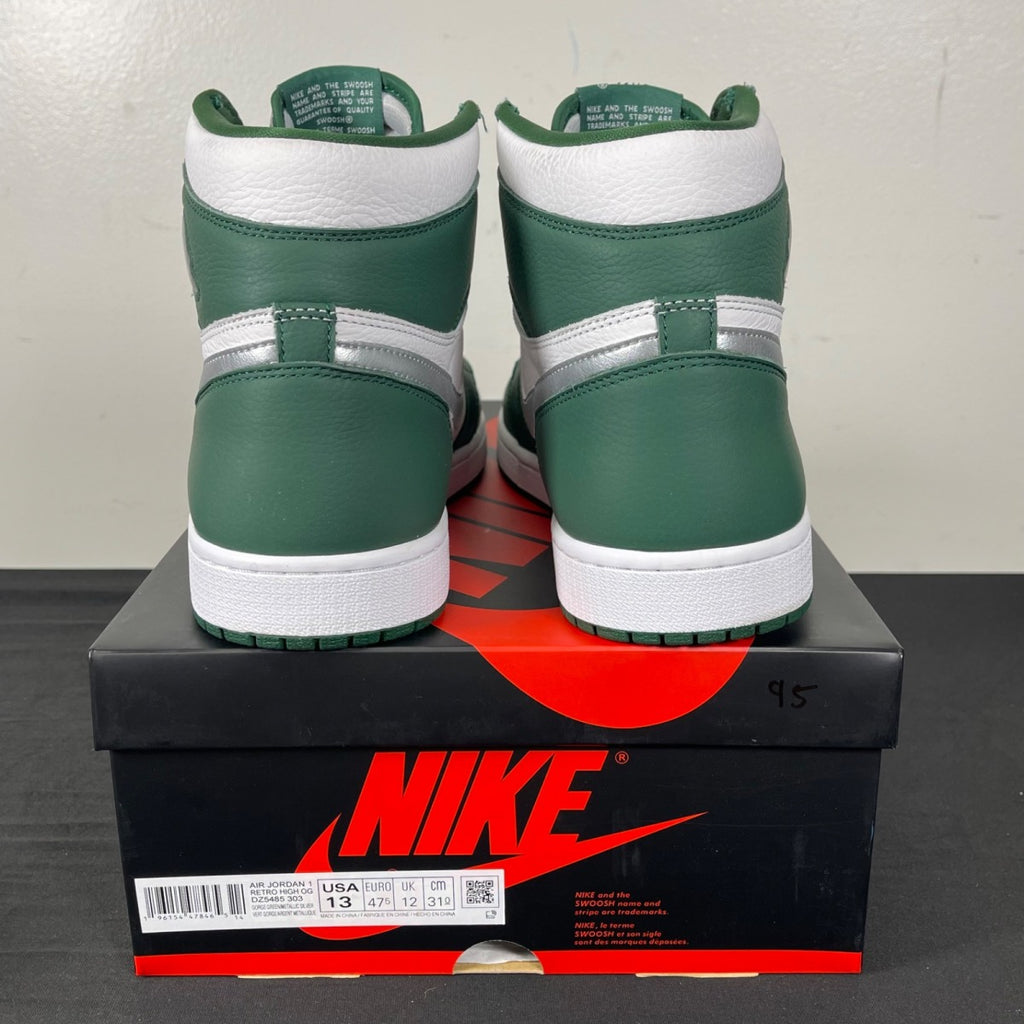 Jordan 1 Retro High OG Gorge Green 13 (Moderately Worn Pre-Owned)JordanGorge Green/Metallic Silver/White - Image 4