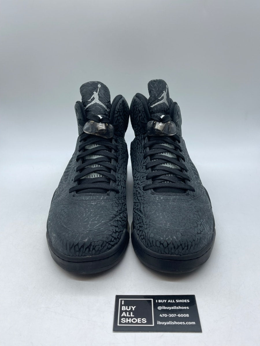 Jordan 5 Retro 3Lab5 Black Silver 13 (Heavily Worn Pre-Owned) - Image 2
