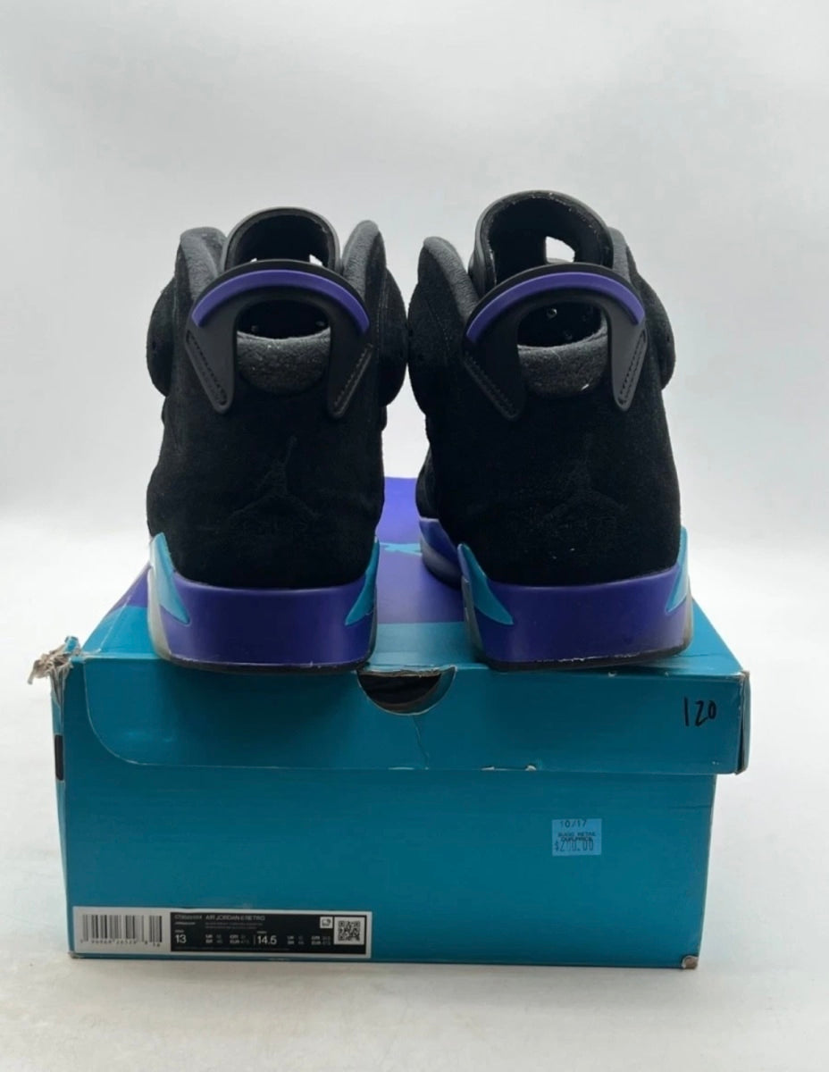 Jordan 6 Retro Aqua 13 (Moderately Worn Pre-Owned)JordanBlack/Bright Concord/Aquatone - Image 3