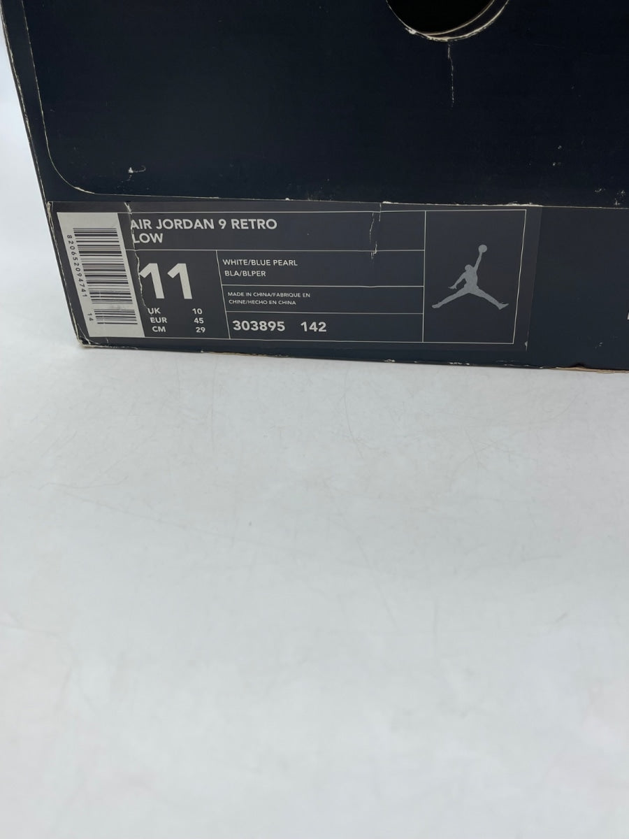 Jordan 9 Retro Low Blue Pearl 11 (Moderately Worn Pre-Owned)JordanWhite/Blue Pearl - Image 9