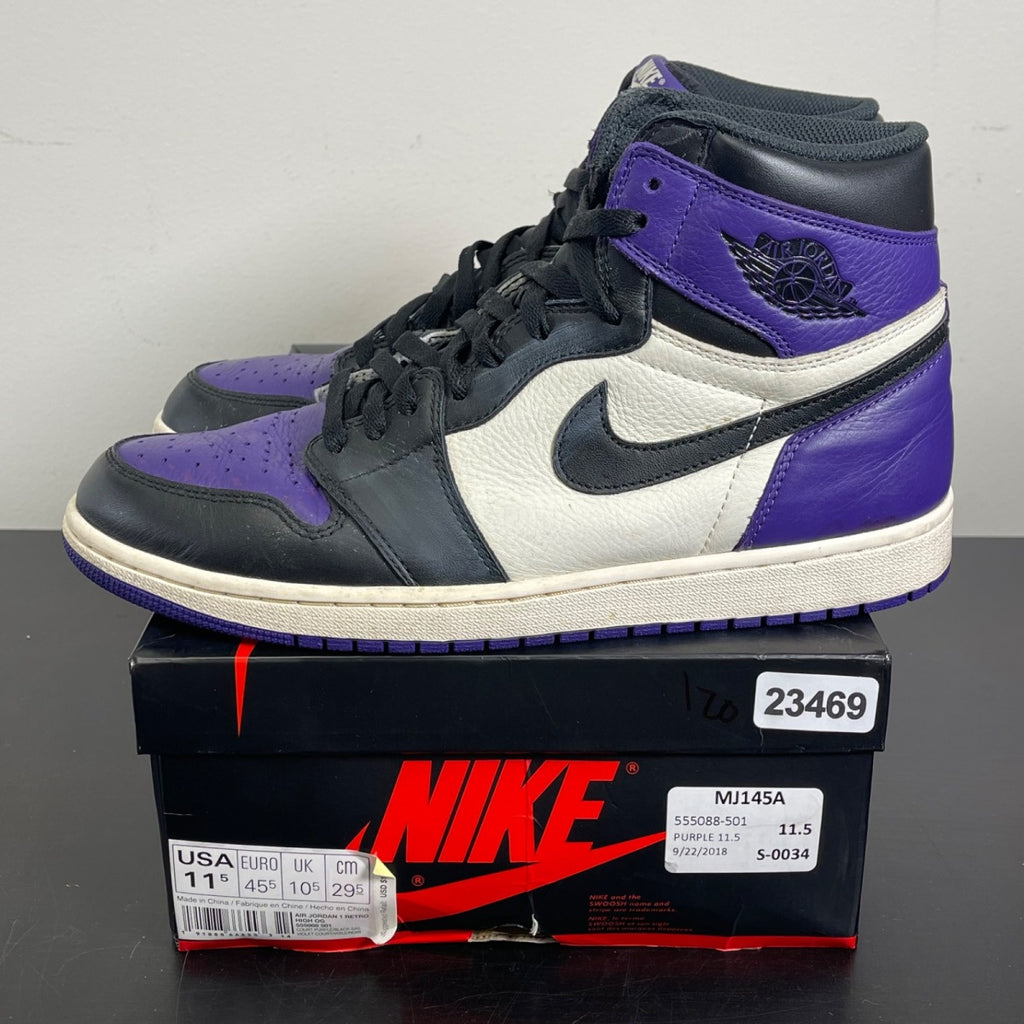 Jordan 1 Retro High Court Purple 11.5 (Moderately Worn Pre-Owned)JordanCourt Purple/Black-Sail - Image 3
