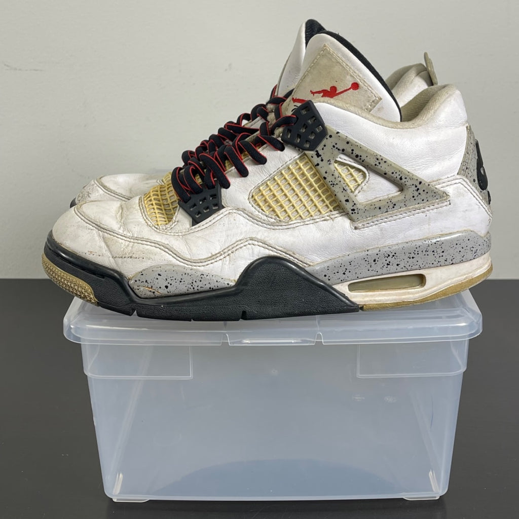 Jordan 4 Retro White Cement (2016) 8 (Heavily Worn Pre-Owned)JordanWhite/Fire Red-Black-Tech Grey - Image 3
