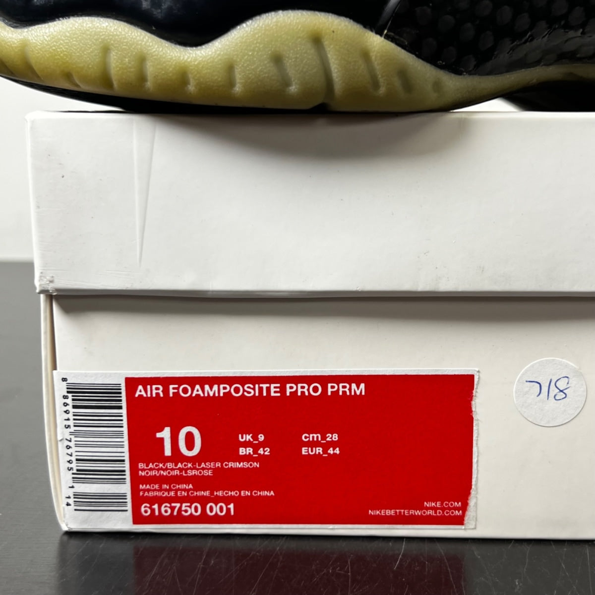 Nike Air Foamposite Pro Yeezy 10 (Lightly Worn Pre-Owned)NikeBlack/Laser Crimson - Image 4