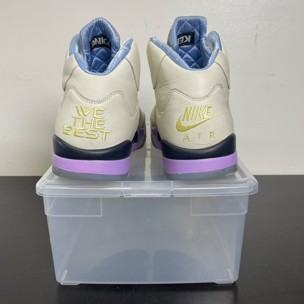 Jordan 5 Retro DJ Khaled We The Best Sail 12 (Moderately Worn Pre-Owned)JordanSail/Washed Yellow-Violet Star - Image 4