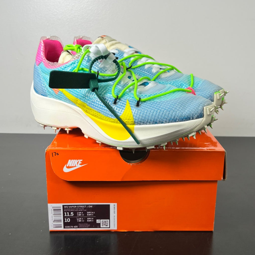 Nike Vapor Street Off-White Polarized Blue (Women's) 11.5W (New Pre-Owned)NikePolarized Blue/Tour Yellow-Sail - Image 1