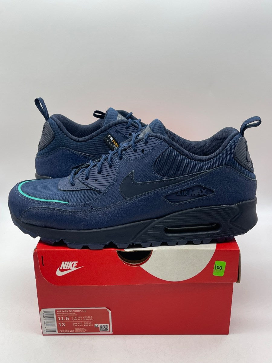 Nike Air Max 90 Surplus Midnight Navy 11.5 (Moderately Worn Pre-Owned)NikeMidnight Navy/Obsidian-Hyper Jade - Image 1