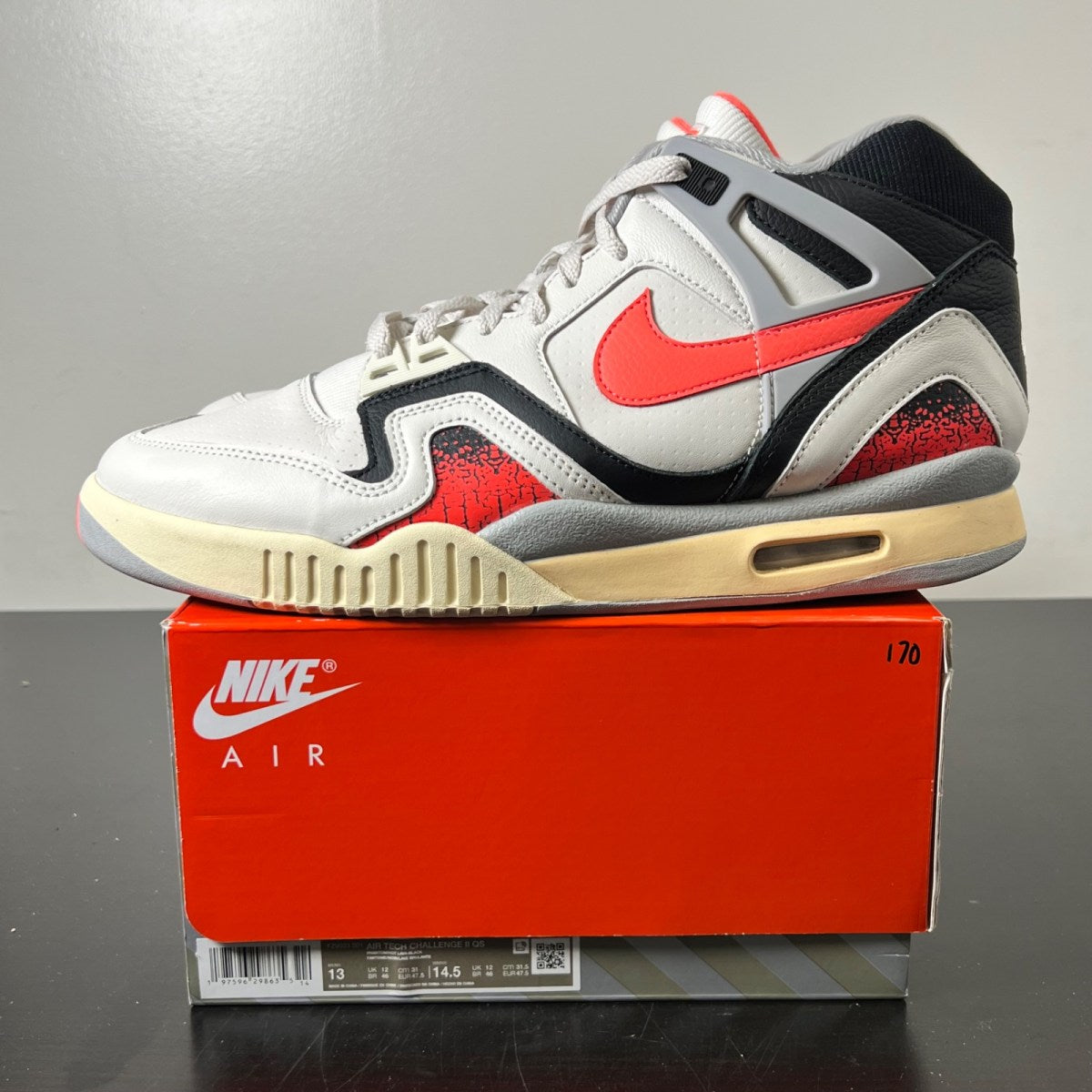 Nike Air Tech Challenge II Hot Lava (2024) 13 (Lightly Worn Pre-Owned)NikePhantom/Hot Lava/Black/Silver/Pale Ivory - Image 3
