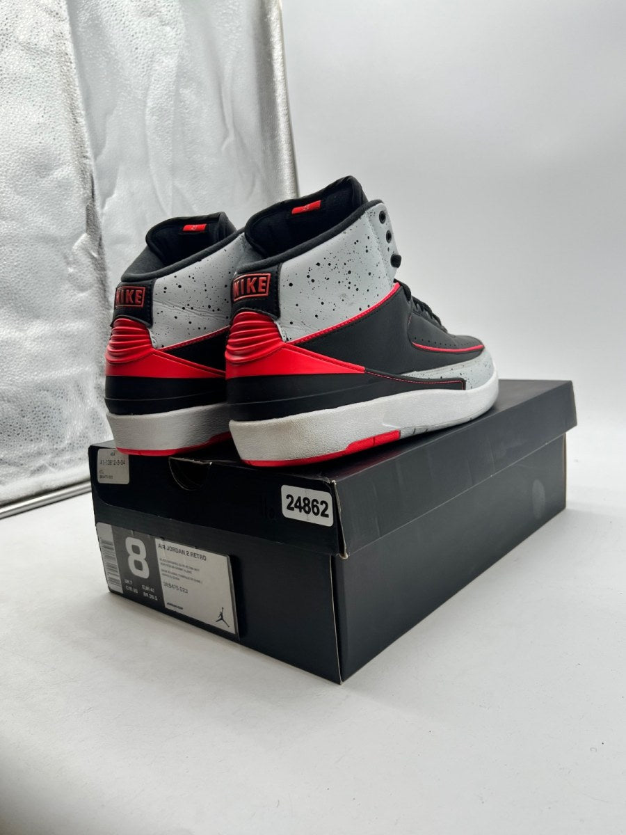 Jordan 2 Retro Infrared Cement 8 (Lightly Worn Pre-Owned)JordanBlack/Infrared 23-Pure Platinum-White - Image 4