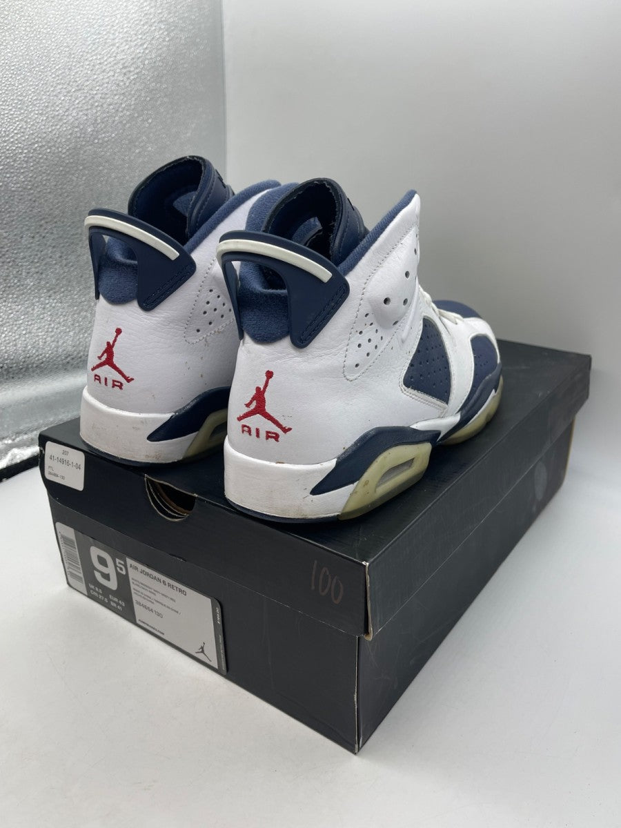 Jordan 6 Retro Olympic London (2012) 9.5 (Moderately Worn Pre-Owned)JordanWhite/Midnight Navy-Varsity Red - Image 5