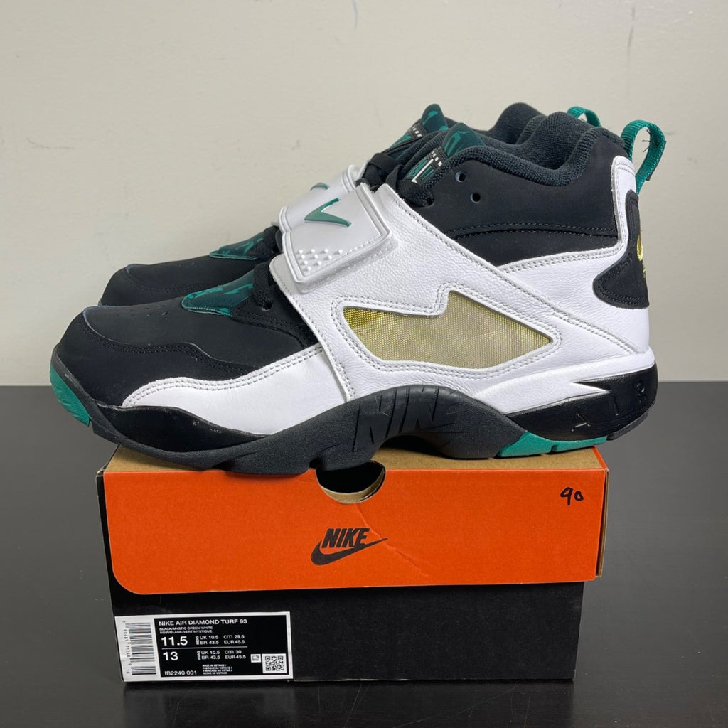 Nike Air Diamond Turf Emerald 11.5 (Moderately Worn Pre-Owned)NikeBlack/Mystic Green-White-Golden Tussah - Image 3