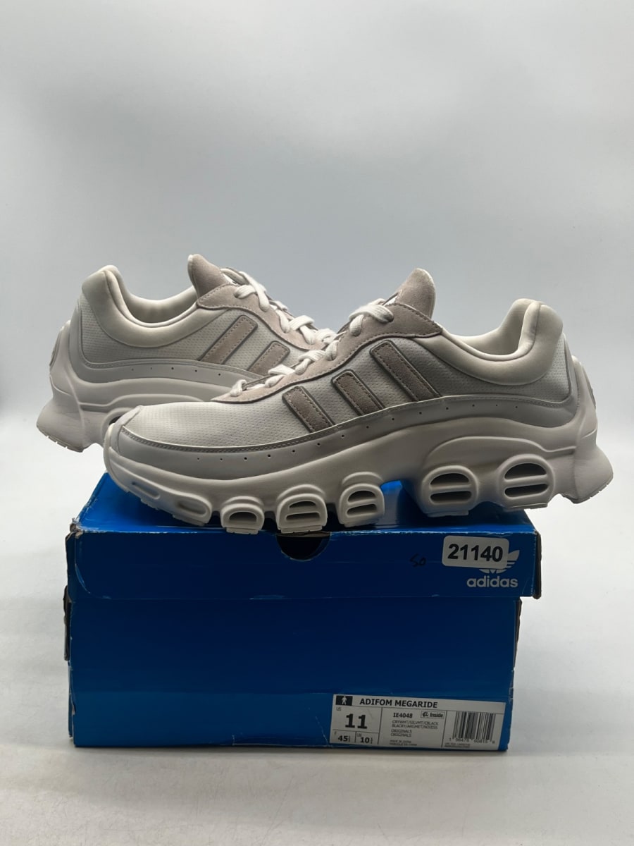 adidas adiFOM Megaride Crystal White Silver Metallic Core Black 11 (Lightly Worn Pre-Owned) - Image 1