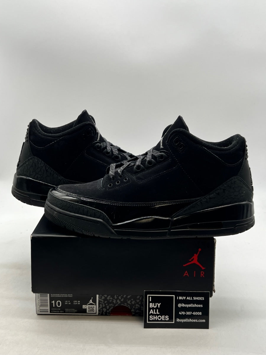 Jordan 3 Retro Black Cat (2025) 10 (Lightly Worn Pre-Owned) - Image 1