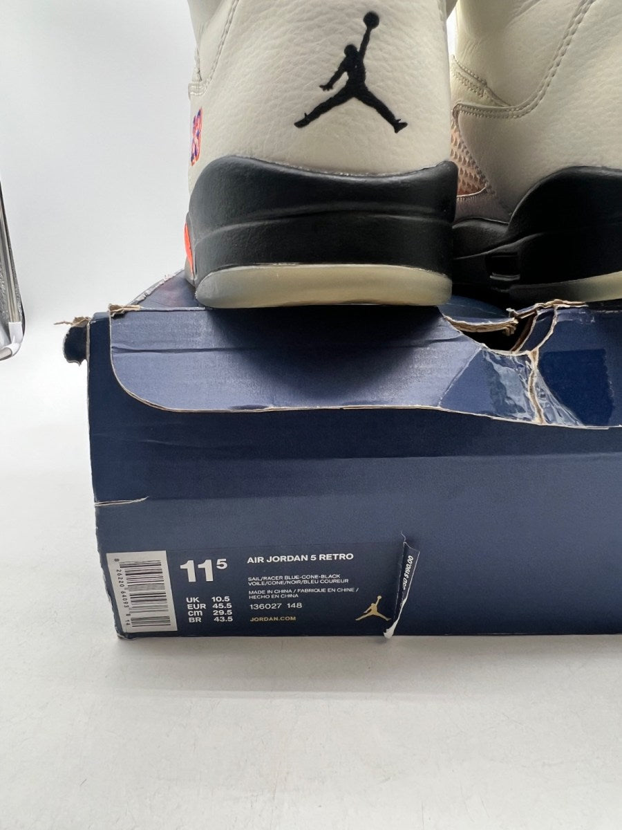 Jordan 5 Retro International Flight 11.5 (Moderately Worn Pre-Owned)JordanSail/Racer Blue-Cone-Black - Image 4