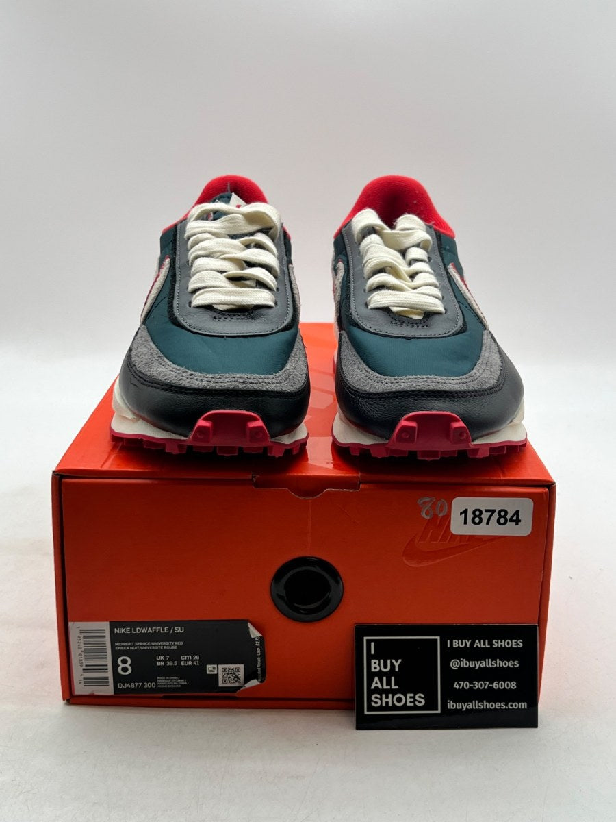 Nike LD Waffle sacai Undercover Midnight Spruce University Red 8 (Lightly Worn Pre-Owned) - Image 2