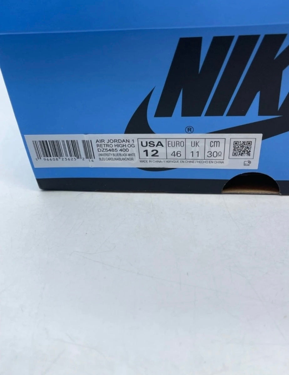 Jordan 1 Retro High OG UNC Toe 12 (Lightly Worn Pre-Owned)JordanUniversity Blue/Black/White - Image 9
