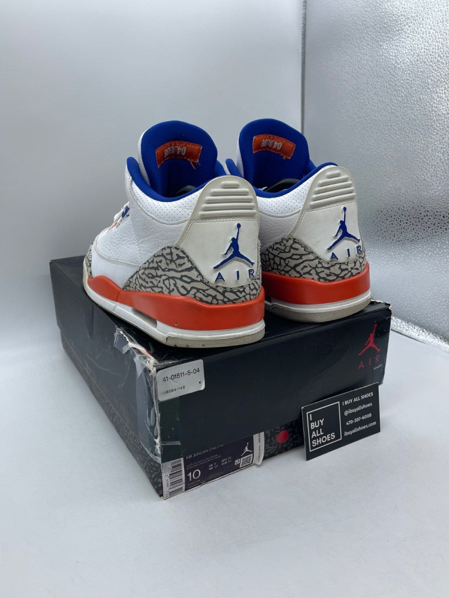 Jordan 3 Retro Knicks 10 (Moderately Worn Pre-Owned) - Image 4