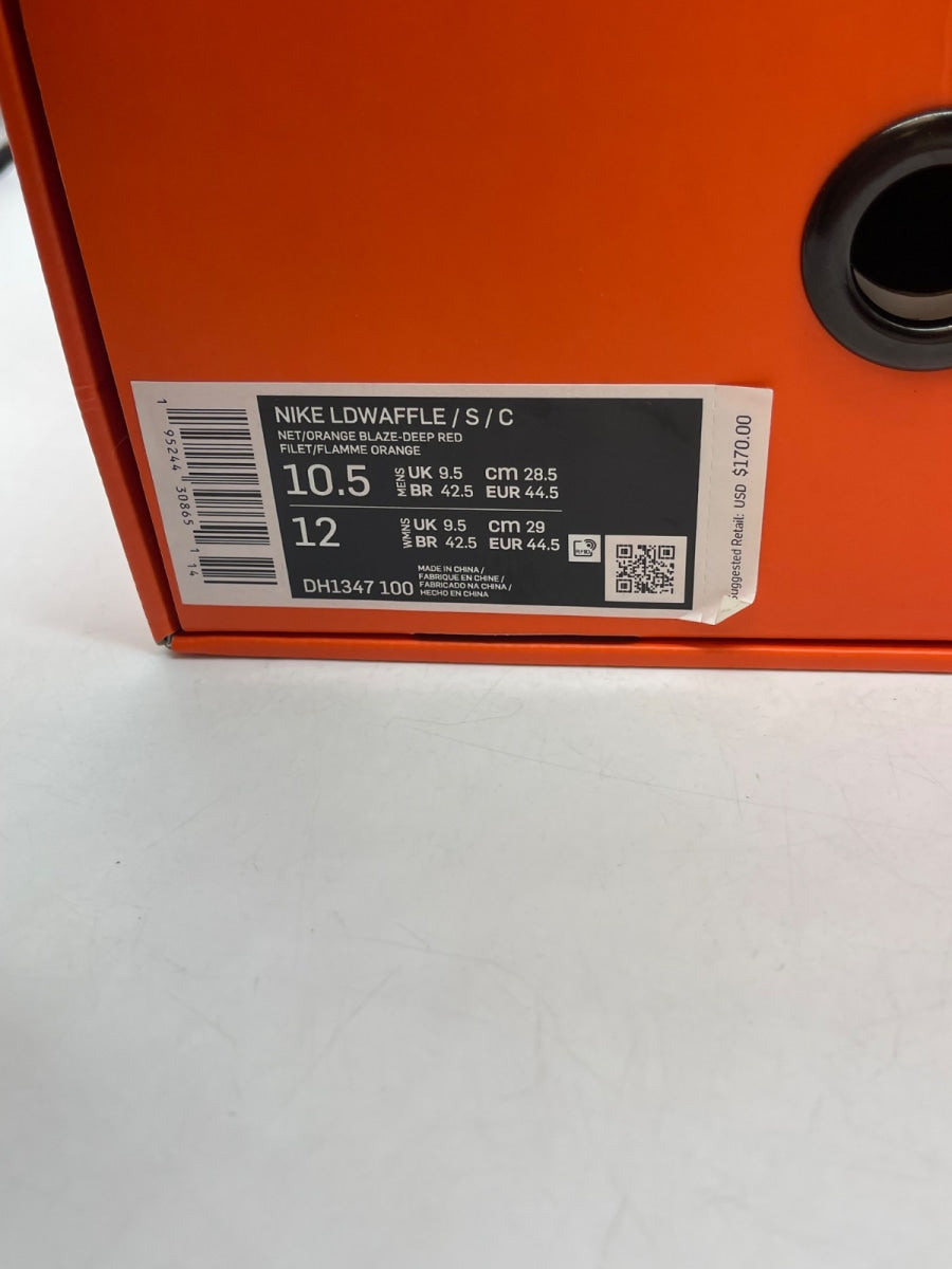 Nike LD Waffle sacai CLOT Kiss of Death Net Orange Blaze 10.5 (Moderately Worn Pre-Owned)NikeNet/Orange Blaze-Deep Red-Green Bean - Image 9