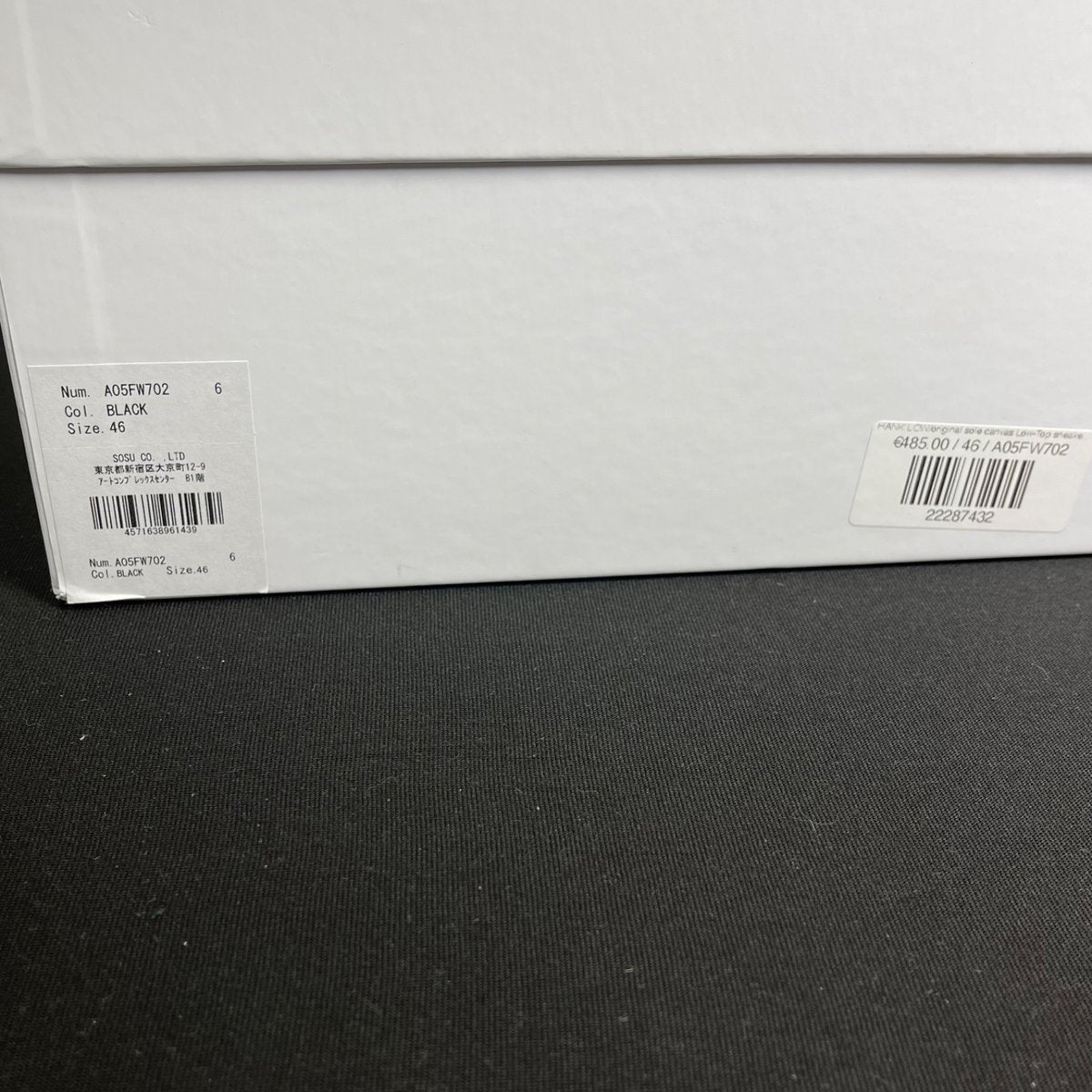 Maison Mihara Yasuhiro Hank OG Sole Canvas Low Black (Size 46) - aux