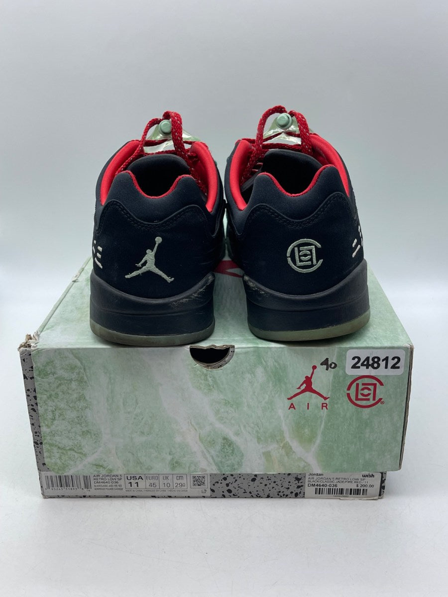 Jordan 5 Retro Low CLOT Jade 11 (Moderately Worn Pre-Owned)JordanBlack/Classic Jade-Fire Red-Metallic Silver - Image 3